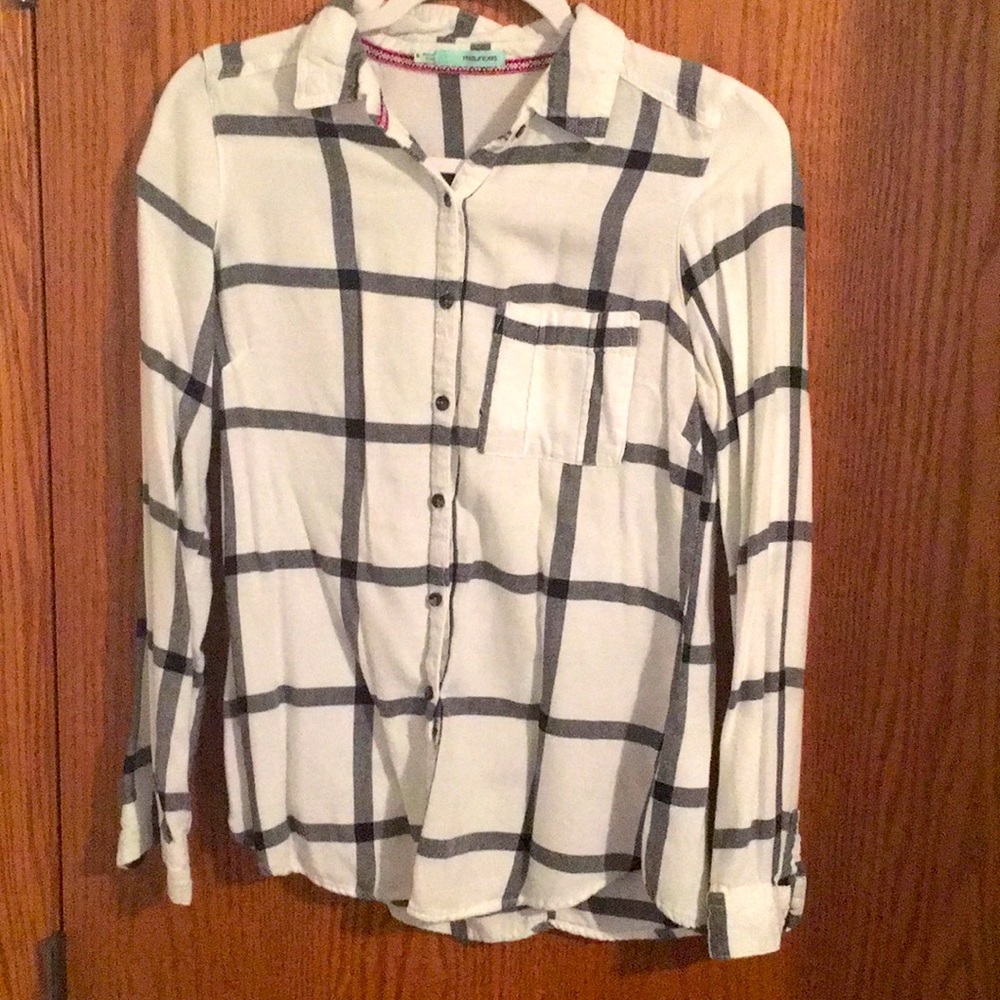 Women’s Windowpane Check Plaid Shirt